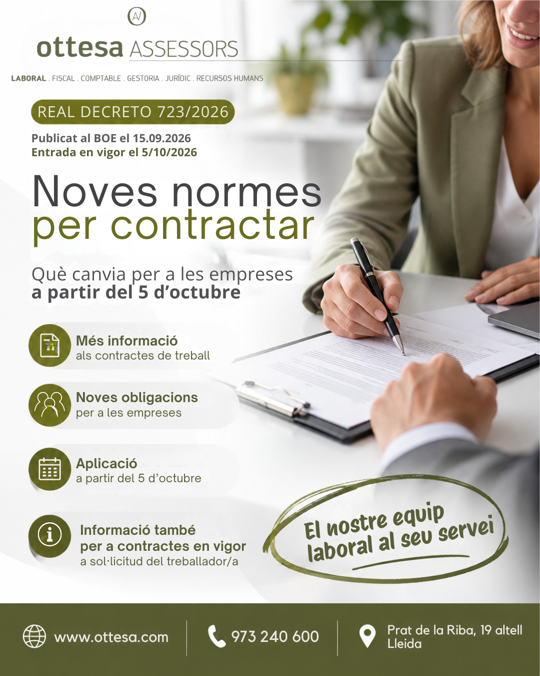ASSESSORIES LLEIDA OTTESA ASSESSORS REIAL DECRE 723 2026